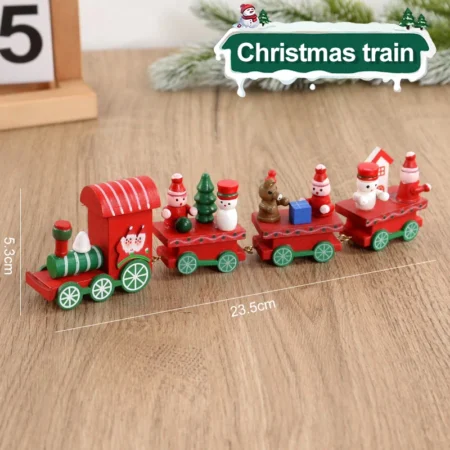 Christmas Wooden Train For Decoration