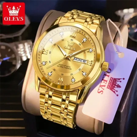 OLEVS Luxury Gold Quartz Men's Watch - Image 9