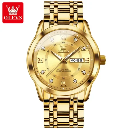 OLEVS Luxury Gold Quartz Men's Watch - Image 5