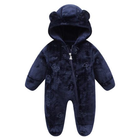 Newborn Baby Rompers Spring Autumn Warm Fleece - Image 2