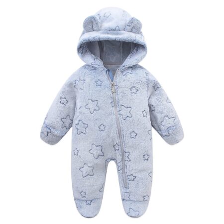 Newborn Baby Rompers Spring Autumn Warm Fleece - Image 3