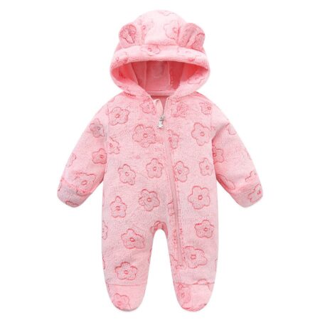 Newborn Baby Rompers Spring Autumn Warm Fleece - Image 4