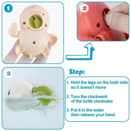 Cute Swimming Turtle & Whale Bath Toys for Kids - Image 5