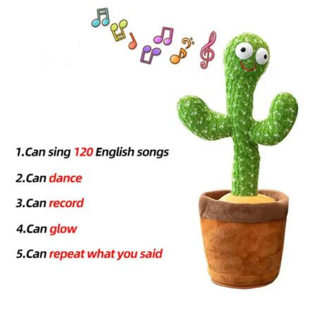 Dancing Cactus Toy - Interactive Plushie with Songs and Talk